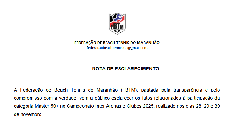 Nota Oficial CBBT